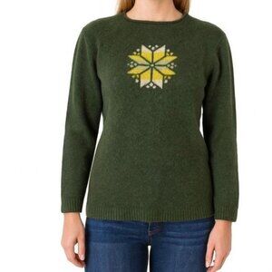 Pure Stuff Nordstrom Snowflake Wool Sweater in Green - Sz L